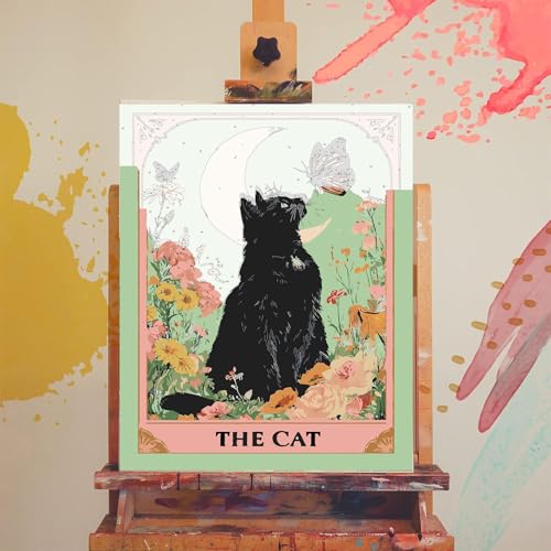 Black Cat Paint by Numbers for Adults - Cat Paint by Number on Canvas - color: MT22832