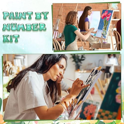 Nezyo 12 Sets Paint by Numbers 8 x 12 Inch for Adults Beginner with Wooden Frames Canvas DIY Acrylic Painting Kit Art Gift for Painting Party Sip and Paint Events for Home Decor(Still Life) - style: Still Life
