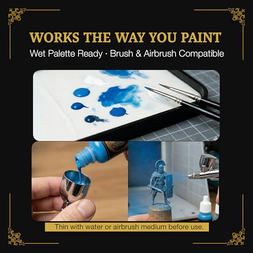 Ludus Bellum Miniature Paint Blue Color 18ml Dropper Bottle, Professional Acrylic Paint for Miniatures & Models, Provides Quality Acrylic Tones and Shades for Warhammer 40K D&D Figures - color: Blue