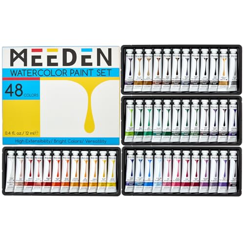 MEEDEN Watercolor Paint Tubes Set: 48 x 12ml (0.4 oz) Colors Painting Set | Non Toxic Water Color Paint Art Supplies for Adults Beginners Students - color: 48 Colors