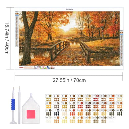 HeeBenor Large Landscape Diamond Painting Kits for Adults 27.5X15.7 Inch - color: Sunset Landscape 018