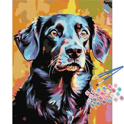 TOCARE Black Labrador Paint by Numbers Kit for Adults, Dog Paint by Number Adult Canvas,Adults' Paint-by-Number Kits for Dog Lovers 16x20inch (Without Framed) - color: TC-OPC-142