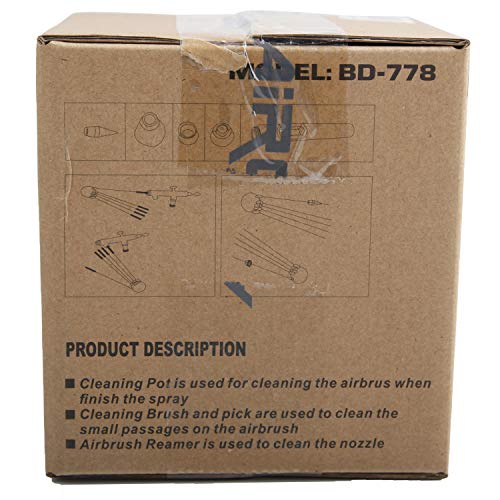 Airbrush Cleaning Kit, BD-778 Airbrush Cleaning Pot with 5 Cleaning Brushes, 5 Cleaning Picks, 3 Filters, 1 Wash Needle for Airbrush Needle, Nozzle Cleaning