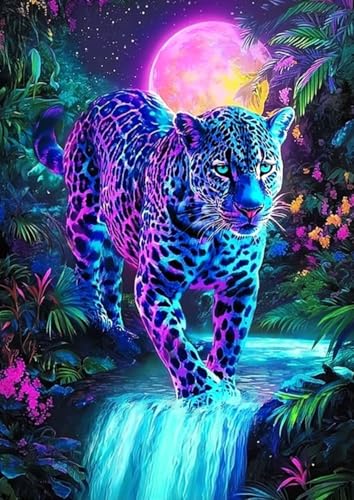 Tiger Diamond Art Kits for Adults, DIY Diamond Painting 12X16 Inch | Easy 5D Diamond Art Kits, Round Dots Full Drill, DIY Diamond Painting Kit for Adult Beginners, Home Wall Decor Gifts - color: Tiger 04