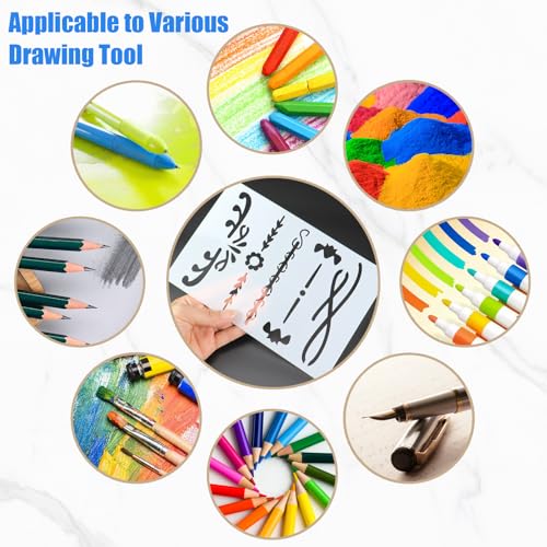 45PCS Reusable Letter Stencils, Alphabet Numbers Painting Stencil Kit | Reusable stencils with letters, numbers, and punctuation for painting on wood, fabric, chalkboards, walls, and DIY crafts