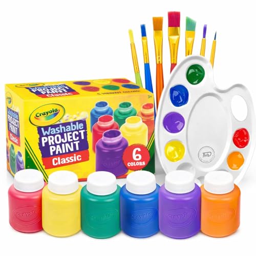 Kids Painting Set, Washable Paint for Toddlers 6 Colors Tempera Gift Bundle