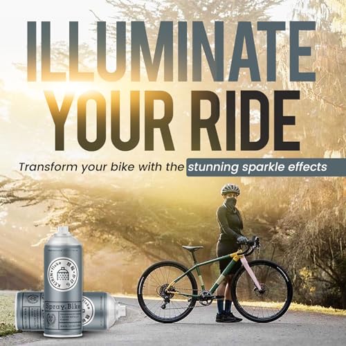 Spray.Bike Keirin Flake Finishing Coat - Pikapika Silver, 400ml | Metal Flake Spray Paint Coating | Glitter Spray Paint Topcoat for Steel, Aluminum - color: Flake Silver