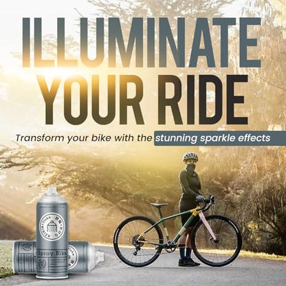 Spray.Bike Keirin Flake Finishing Coat - Pikapika Silver, 400ml | Metal Flake Spray Paint Coating | Glitter Spray Paint Topcoat for Steel, Aluminum - color: Flake Silver