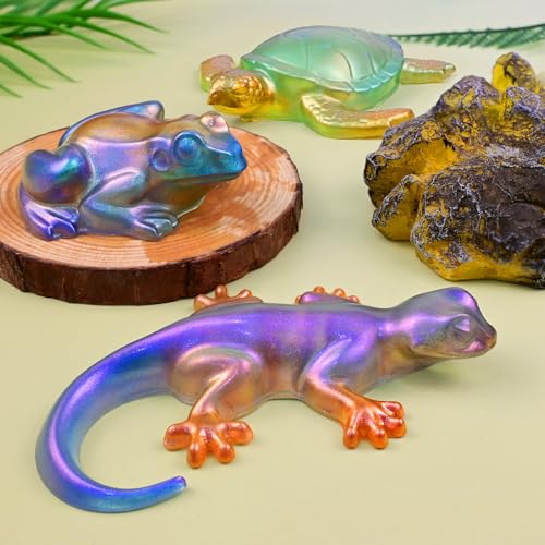 Animal Resin Molds, Set of 3 Frog Lizard Turle Casting Molds - color: 3 Pcs Animal Resin Molds
