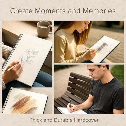 Artist’s Sketchbook Hardcover – 200GSM Very Thick Paper – Spiral Sketch Book for Drawing and Mixed Media – Sketch Pad, Art Book - 5.8 x 8.5, 40 Sheets / 80 Pages - size: 5.8 x 8.5 inches