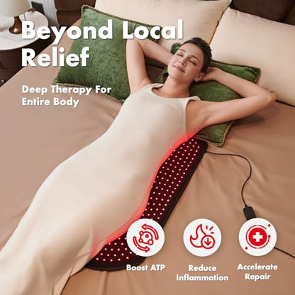 ALLOLO Red Light Therapy for Body, 3 in 1 LEDs Red Light Therapy Belt with Timer Remote Control, 660nm 850nm Infrared Light Therapy Pad for Body Waist Shoulder Knee, 32.7" x 15.7" Large Area - size: 32.7"*15.7"