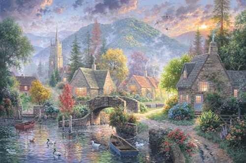 Ledgebay Paint by Numbers Kit for Adults, 16x20 Unframed Canvas - color: Mountain Village, size: 16" x 20" Unframed