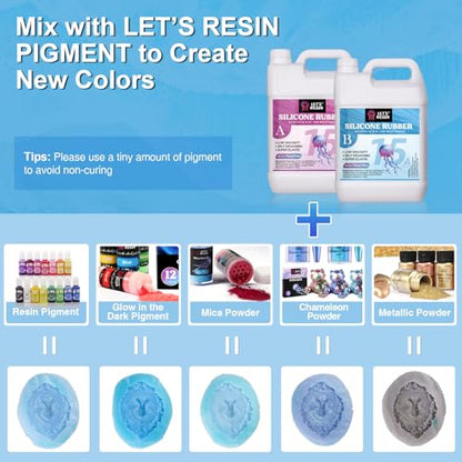 LET'S RESIN Silicone Mold Making Kit 15A, 22lbs Liquid Silicone Rubber | 4H Faster Curing, Super Elastic Translucent Clear Mold Making Kit, Molding Silicone for Silicone Molds, Soap Making, Clay - size: 352oz