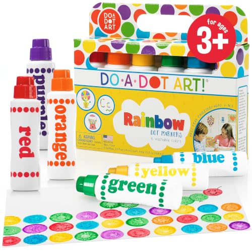 Do A Dot Art! Markers 6-Pack Rainbow Washable Paint Markers | The Original Dot Marker, Activity Craft Coloring Supplies for Kids & Toddlers, Made in USA - color: Rainbow, size: 6-Pack