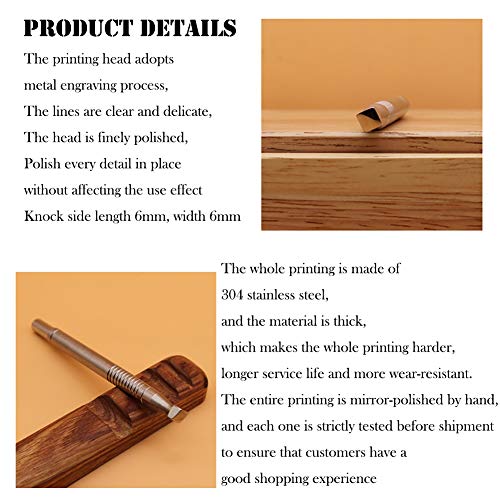 Leather Stamping Tool 304 Stainless Steel Professional Stamp Tools Leather Edge Punch Carving DIY LeatherCrafts (M, 1pc) - size: M, 1pc