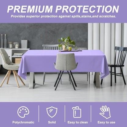 54IN X 160FT Plastic Table Cover Roll with Cutter Box, Cut to Size Plastic Table Cloths for Parties, Birthday, (Light Purple, 54"x1920") - color: Light Purple, size: 1920" x 54" (Rectangular)