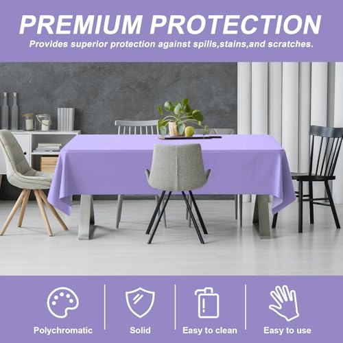 54IN X 160FT Plastic Table Cover Roll with Cutter Box, Cut to Size Plastic Table Cloths for Parties, Birthday, (Light Purple, 54"x1920") - color: Light Purple, size: 1920" x 54" (Rectangular)