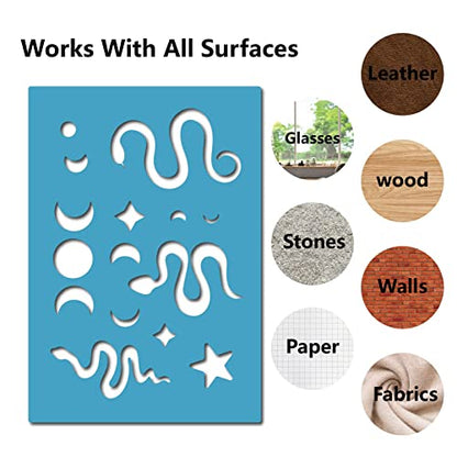 GORGECRAFT 2 Styles Snake Leather Jewelry Templates Reusable Earrings Making Animal Template Acrylic Star Cutting Stencil for Drawing Necklace Making Jewelry DIY Crafts Scrapbook 5.12x3.54 Inch - style: Lapidary
