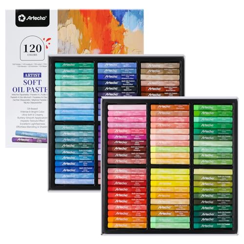 Artecho Extra Soft Oil Pastels 120 Colors Artist Grade - size: 1 Count (Pack of 120)