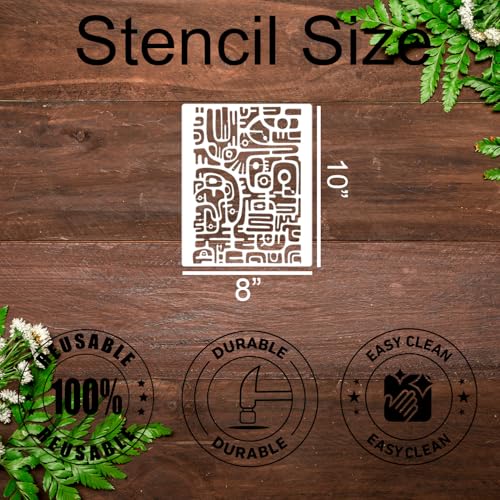 Stencils for Crafts Reusable Texture Stencils 10"x8" | Abstract Geometric Mixed Media Background Stencil for Painting on Wood Canvas Furniture Cards Scrapbook - style: Absract