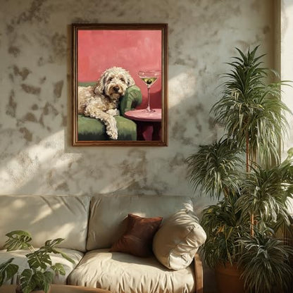 Dog Paint by Number for Adults, Paint by Numbers Kit for Adults 16x20 Inch - color: Dog and Cocktail (16x20 in)