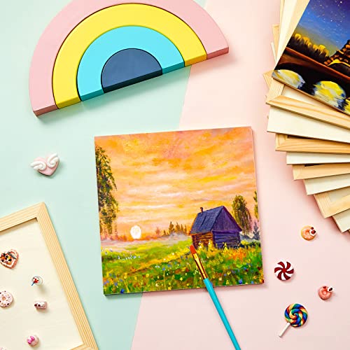 Kathfly 12 Pcs 8 x 8 Inch Wood Panels for Painting,Unfinished Boards - size: 8 x 8 inch