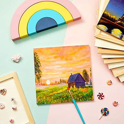 Kathfly 12 Pcs 8 x 8 Inch Wood Panels for Painting,Unfinished Boards - size: 8 x 8 inch