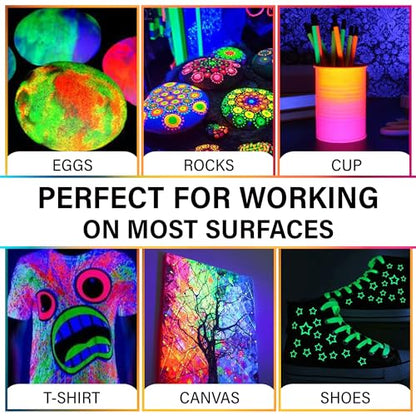 BLUEBIRD Studio Acrylic Paints, Neon Colors, 6-Pack 3.4 Fl Oz each, Basic Acrylic Paint For DIY Crafts & Beginner Artists - color: NEON COLORS, (6-Pack, 3.4 Fl Oz each)