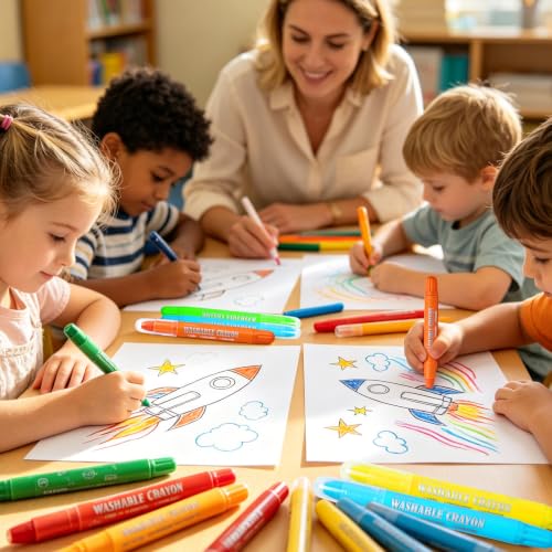 108 Count (36Colors) Jumbo Twist-Up Crayons for Kids and Toddlers Ages 3+ | Non-Toxic Washable Crayons, Ultra-Silky Easy-Grip Art Supplies, Gift for Girls & Boys - size: 36 Count (Pack of 3)