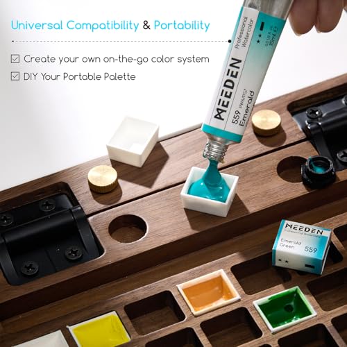 MEEDEN Professional Artist Watercolor Paint: Light Pink - 15ml/0.5oz | Water Color Tube, Semi-Moist Pigment Half Pan and Empty Matching Half Pan for Artists Pros - color: Light Pink