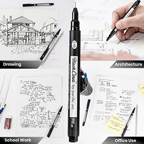 Pacific Arc Blackliner Fine Line Drawing Pen Sets 4 Assorted fine - size: 1 Count (Pack of 4)