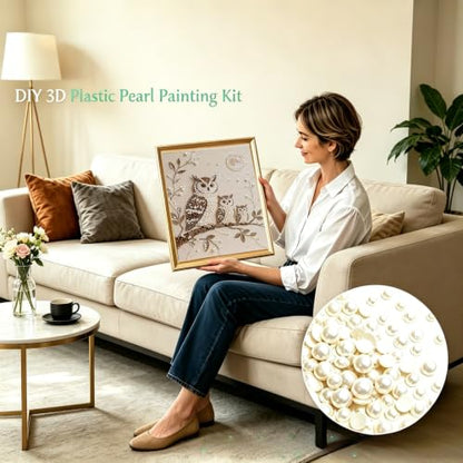 Owls Pearl Diamond Painting Kits for Adults,3D Special Shape Diamond Art - color: PL11-1