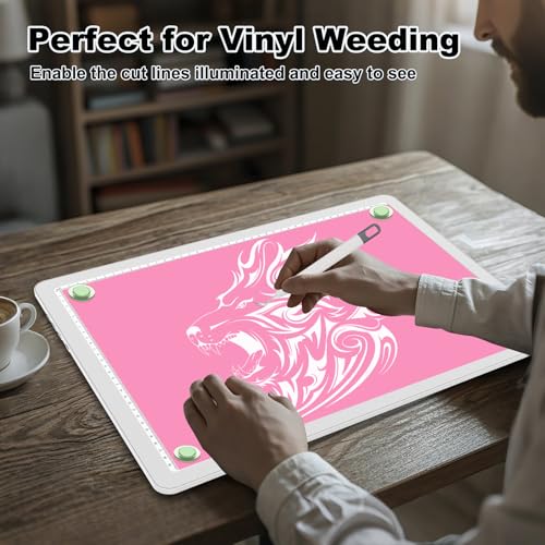 Elice Rechargeable A3 Light Pad with Carry Bag, Magnetic LED Light Board with Physical Button, Super Bright Diamond Art Light Pad, Ultra-Thin Light Box for Tracing, Weeding, Diamond Painting -White - color: White, size: A3 with Carry Bag