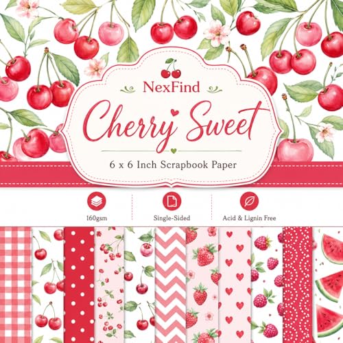 Scrapbook Paper Pad & Scrapbooking Supplies - Single Sided Junk Journal Kit, 160gsm Craft Paper for Photo Albums, Picture Art Collage, 6x6 Inch, 24 Sheets (Picnic) - color: Picnic