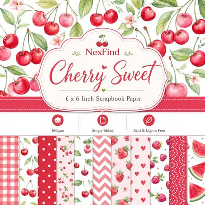 Scrapbook Paper Pad & Scrapbooking Supplies - Single Sided Junk Journal Kit, 160gsm Craft Paper for Photo Albums, Picture Art Collage, 6x6 Inch, 24 Sheets (Picnic) - color: Picnic