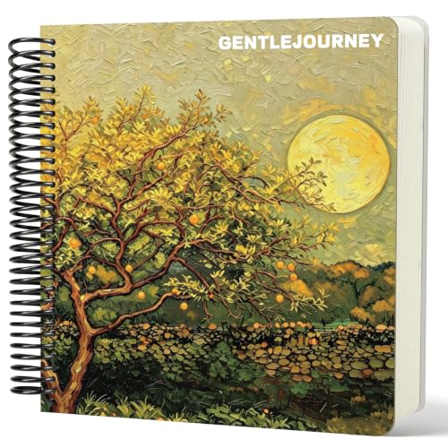 Hardcover Sketchbook,7.2"x8.3"Spiral Bound Drawing Pad,Citrus Moonlight | 150gsm(92lb)Acid-Free Thick Paper,Blank Art Journal for Adults,Artists&Beginners,Ideal for Sketching,Doodling and Mixed Media - color: citrus moonlight