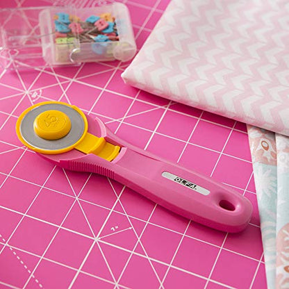 Olfa 1132645 45mm Fairy Floss Pink Splash Rotary Cutter, Multicolor