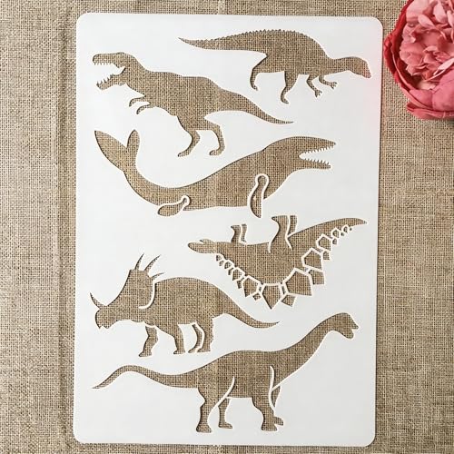 TIAMECH A4 Reusable Dinosaur T-Rex Triceratops Stencil for Painting - style: 6 Dinosaur
