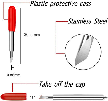 30 Pcs 45 Degree Standard Cutting Blades,Replacement Blades Compatible with Explore 4/3/Air 2/Air/Air One/Maker 3/4/2/Maker/Expression/Venture, Vinyl Fabric Cutting Knife Blade Replacement - size: 30 pieces