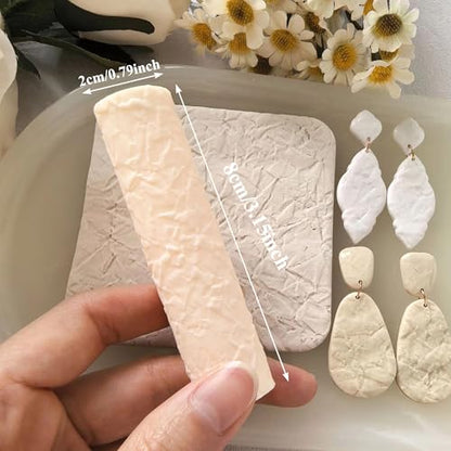Polymer Clay Texture Roller Work with Polymer Clay Cutters for DIY Earrings Jewelry Making Craft Supplies (Texture B) - color: Texture B