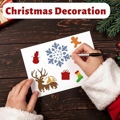 72 PCS 3x3 Inch Christmas Stencils for Painting - Snowflake Santa Claus Christmas Tree Reusable Christmas Painting Templates on Wood, Glass, Fabric, Window Door Decor DIY Decoration - style: 72PCS Christmas