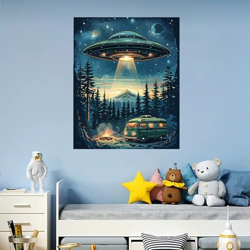 Arttoplus UFO Paint by Numbers Kit for Adults Beginner 16x20 inch - color: MT22589-US