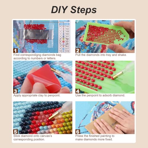 hill froeistung 5D Colorful Cat Diamond Art Painting Kits for Adults | Butterfly,Flower Diamond Art for Beginners, DIY Full Drill Animals Diamond Art Painting(12X12 inch) - color: HF-A054