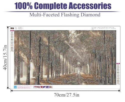BOHADIY Forest Diamond Painting Kits for Adults 5D Large Landscape Diamond Art Kits for Adults Full Drill Woods Diamond Art Painting Kits Gem Art Kits for Wall Decor 27.5x15.7Inch Sunshine Tree