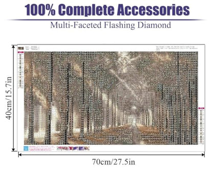 BOHADIY Forest Diamond Painting Kits for Adults 5D Large Landscape Diamond Art Kits for Adults Full Drill Woods Diamond Art Painting Kits Gem Art Kits for Wall Decor 27.5x15.7Inch Sunshine Tree