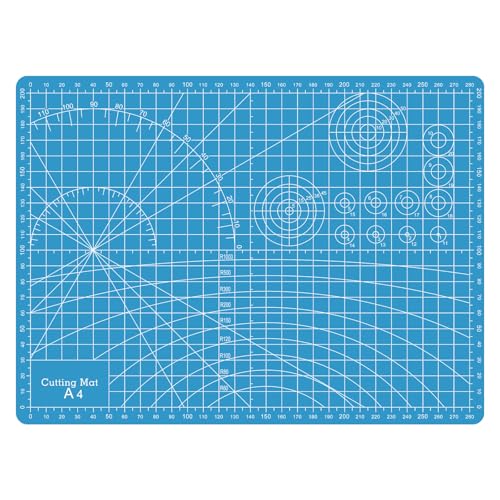 A4 Cutting Mat,Small Self Healing Sewing Mat 12in x 9in Rotary Cutting Mat Double Sided Thickened Craft Cutting Board for Hobby Fabric Precision Sewing Modeling Quilting Projects,Blue - color: Blue, size: 11.8"L x 8.7"W