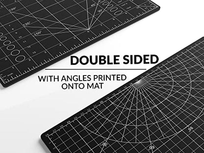 XNM Premium Self Healing Cutting Mat - 8 Inches by 11 inches - A4, 3 Layer Quality PVC Construction - Dual Sided, Imperial and Metric Grid Lines - Perfect for Cutting, Sewing, and Crafts - size: 11"L x 8"W