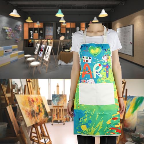 MBMSO Painting Artist Apron with Pockets Artist Painter Gifts Art Lover Gift for Art Teacher Student Painter Apron Waterproof - color: Love Art Apron-3
