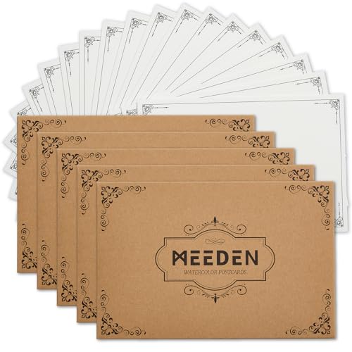 MEEDEN Blank Watercolor Paper Postcards: 4"X6" Travel Watercolor Post Cards - color: 5 Pack