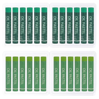 PATIKIL Grass Green, Turquoise Oil Pastels, 24Pcs Soft Oil Crayons Creamy Pastels Stick Art Supplies for Art Painting Drawing Blending Graffiti for Artists Beginners - color: Grass Green/Turquoise